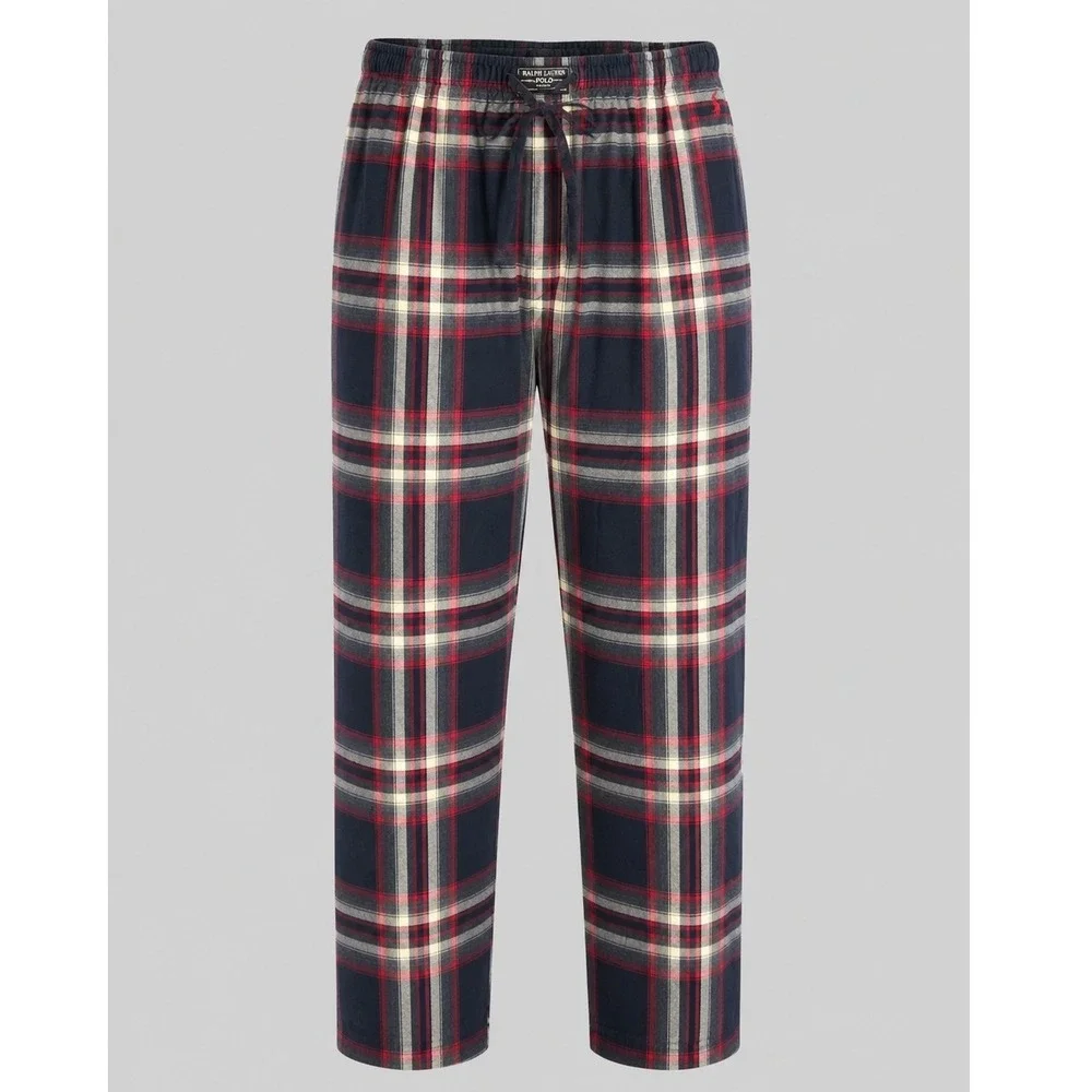 Polo Ralph Lauren Mens Red Black‎ Plaid Cotton Pajama Pants Sleepwear Large